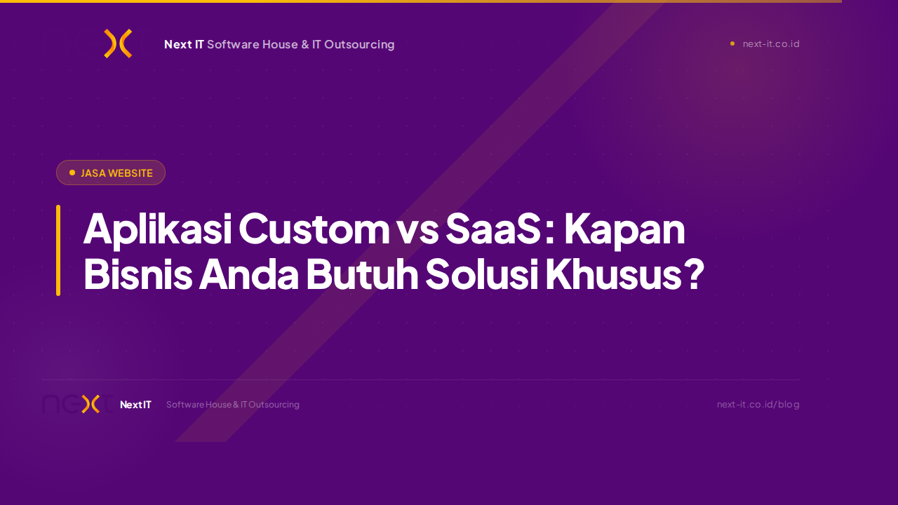 Aplikasi Custom vs SaaS: Kapan Bisnis Anda Butuh Solusi Khusus?